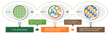 Process of P-Life Oxo-Biodegrading